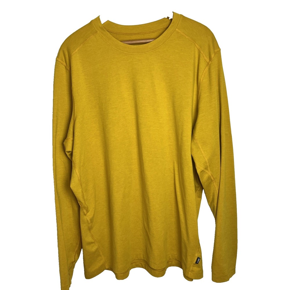 REI Co-Op Mens Shirt Size XL Mustard Yellow Base Layer Outdoor Wicking